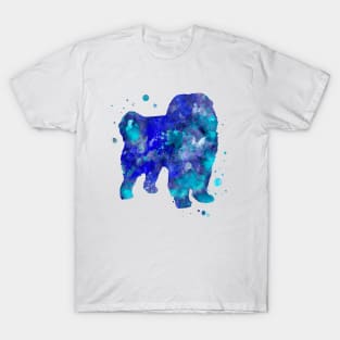 Blue Chow Chow Dog Watercolor Painting T-Shirt